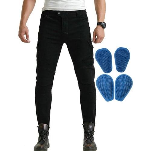 Volero Motorcycle Loose Straight Pants Four Seasons Protecitve Riding Jeans Six Pockets Locomotive Cotton Trousers With Gears