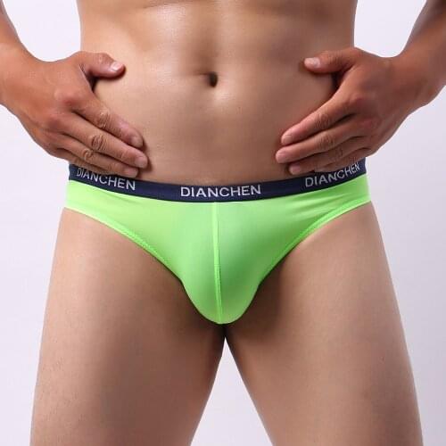 Men Elastic Seamless Ice Silk Underpants Breathable Briefs Jock Strap Underwear High Quality Ice Silk Soft Briefs