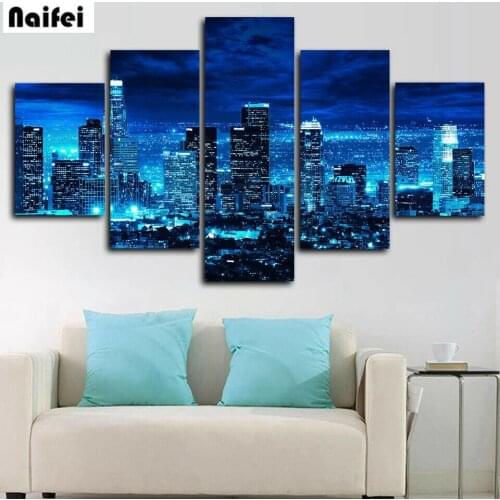 Diy Diamond Painting 5 Pcs Beauty And Beast Wall Art Full Square Drill Cross Stitch Embroidery Landscape Rhinestone Mosaic Decor