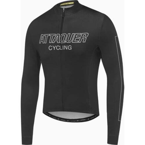 New Attaquer Team Spring Autumn Long Sleeve Cycling Jersey 2021 Black MTB Cycling Wear Maillot Ciclista Manga Larga Para Hombre