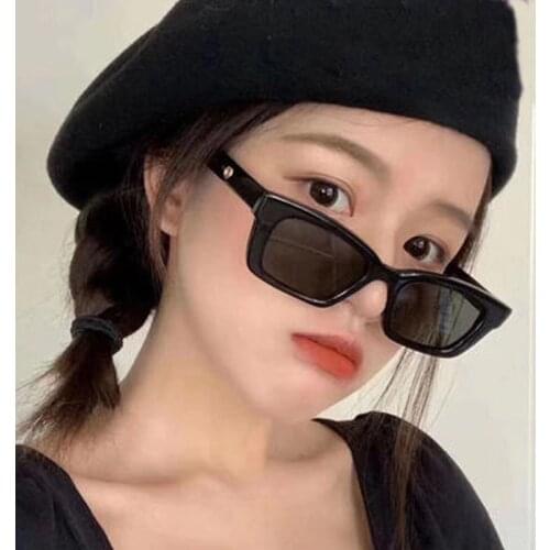 2021 New Women Rectangle Vintage Sunglasses Brand Designer 90S SunGlasses Lady Eyeglass Cat Eye Driver Goggles Women ins Popular