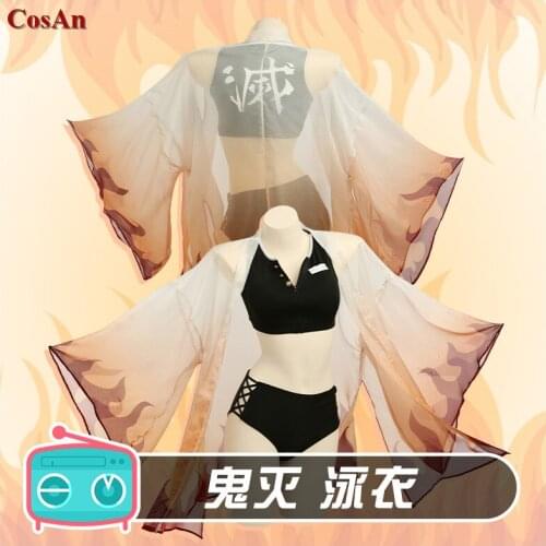 New Anime Demon Slayer:Kimetsu No Yaiba Rengoku Kyoujurou Cosplay Costume Sweet Sexy Swimsuit Activity Party Role Play Clothing