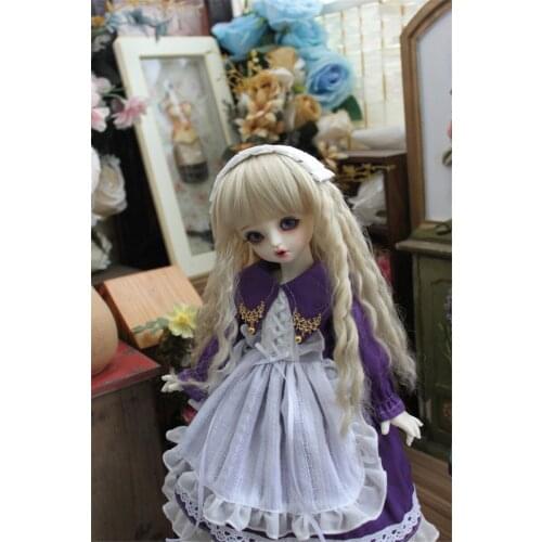 BJD Doll Clothing suitable for 1/3 1/4 1/6 Blythes Size Purple Vintage Suit Fashion Doll Accessories (Skirt + Tiara)