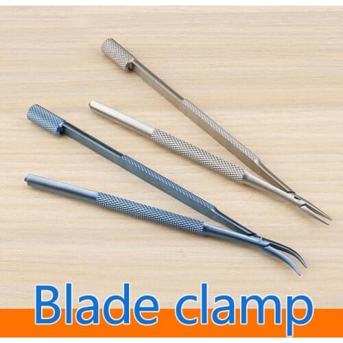 Ophthalmic Surgical Tools Fine Blade Holders Micro Titanium Alloy Stainless Steel Instruments 12cm Blade Clamp