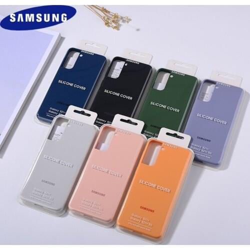 Original Samsung S21/S21+/S21 Ultra Liquid Silicone Case Silky Touch Full Protective Phone Cover Shell For Galaxy S21 Plus & Box