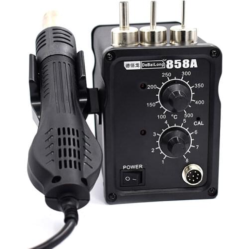700W 858A Hot Air Rework Soldering Station BGA Welding Repairing Machine Brushless Heating Gun 3 pcs Nozzles for PCB IC Repair