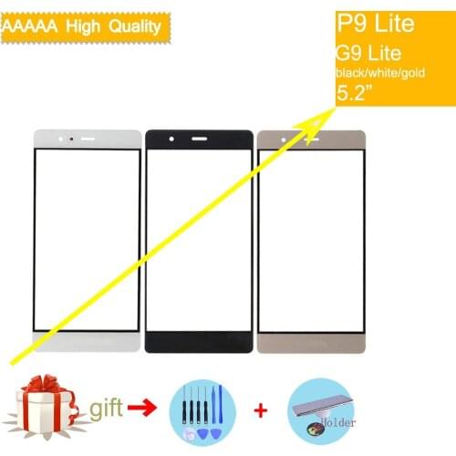 P9 Lite Front Panel For Huawei Ascend P9 Lite G9 Lite P9lite Front Glass Panel Touch Screen Glass Lens Panel Outer LCD Glass