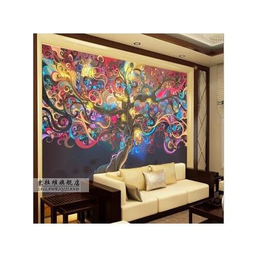 Custom photo wallpaper 3d murals wallpapers European style elegant color tree living room background wall papers decoration