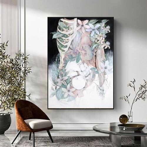 WANGART Modern Pregnan Tbaby Anatomical Sad-thought-of-a-deformed Oil Painting Wall Art For Living Room Posters And Prints
