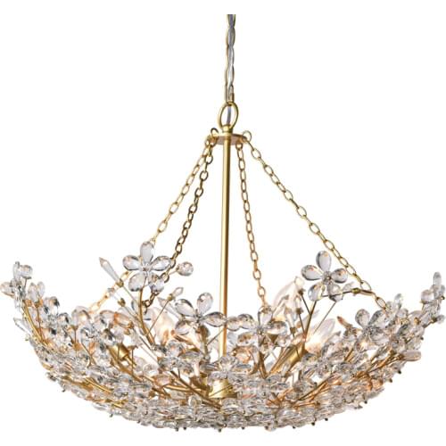 Postmodern Flower Basket Light Luxury Crystal Chandelier Simple Creative Dining Room Living Room Bedroom Lamp