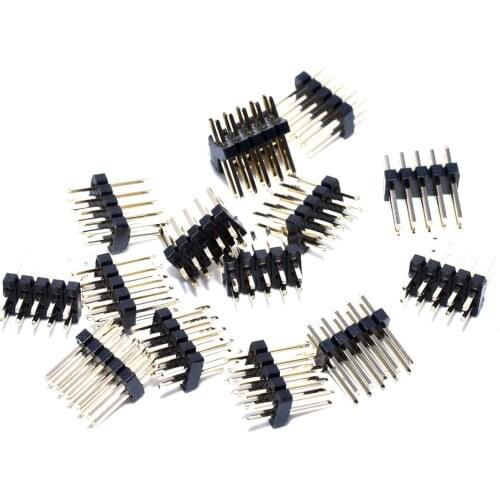 100PCS Gold Plated 1.27mm Pitch Male 2x5 Pin 10 Pin Straight Pin Header Strip