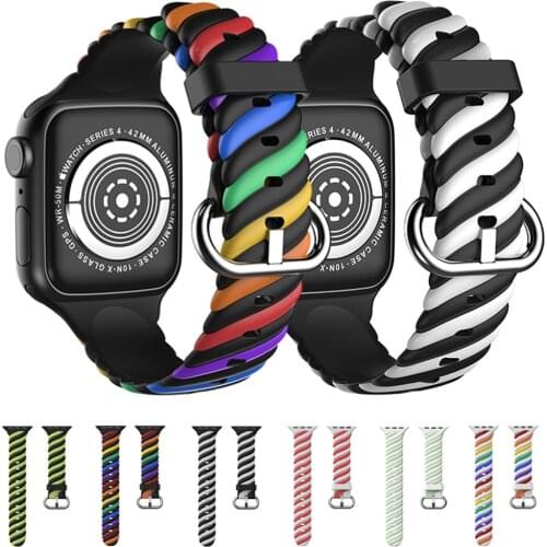 Soft Silicone Strap for Apple Watch Band 6 44mm 40mm 38mm 42mm Candy Belt Bracelet for iWatch Series SE 6 5 4 3 Sports Wristband