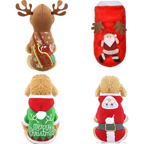 Christmas Pet Costume for Small Dogs Cats Winter Puppy Cat Clothes Chihuahua Maltese Pullovers Dog Hoodie Coat honden kleding
