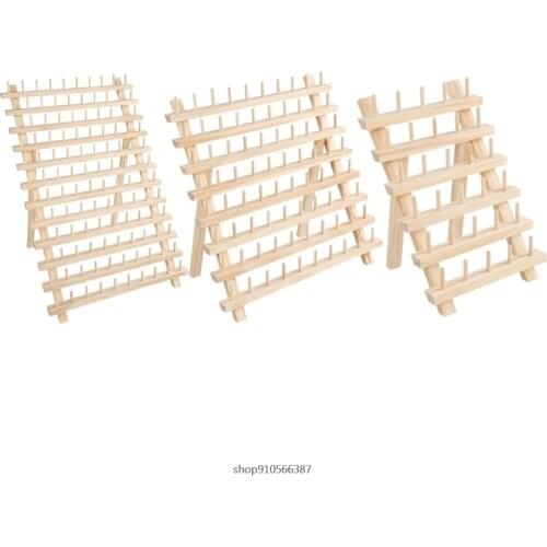 Foldable Wooden Thread Holder 30/80/120 Spools Sewing Embroidery Thread Rack Organizer Wall Hanging Cones Stand Shelf Wholesales