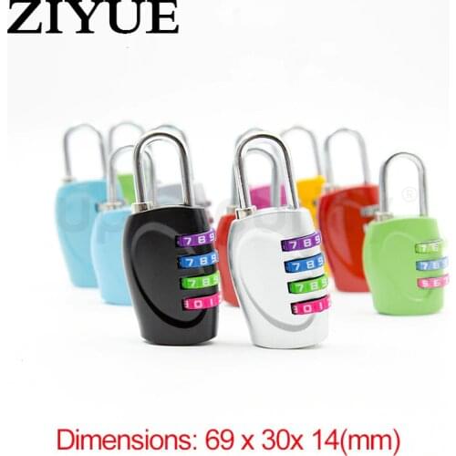 2pcs/lot Free Shipping Four Bit 4 Zinc Alloy Lock Bags Trolley Gym Room Escape