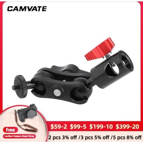CAMVATE Multi-purpose Magic Arm With Double Ball Head &1/4"-20 Thread Screw Mount & Light Stand Head For LED Light/Microphone