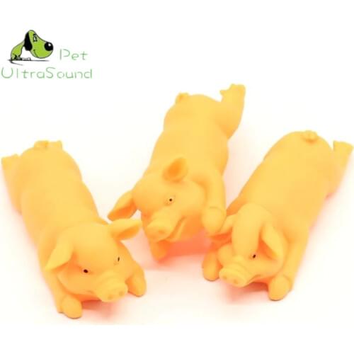ULTRASOUND PET New Squeak Squeaker Chew Gift Yellow Screaming Rubber Roasted Suckling Pig Pet Dog Toy Size 25X6Cm