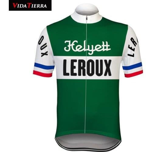 2019 VIDA TIERRA cycling jersey green Retro pro team racing leroux bicycle clothing Ciclismo france classic Breathable cool