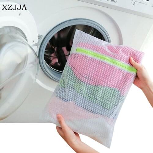 XZJJA Honeycomb Mesh Laundry Bag Dirty Clothes Classify Organizer Underwear Socks Wash Washing Machines Protector Zipper Net Bag