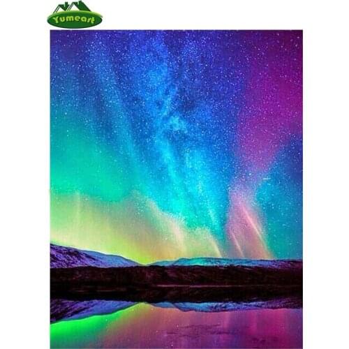 YUMEART Colored Sky 5D Diamond Painting Kit By Numbers Full Drill Embroidery Cross Stitch DIY Art Craft Home Wall Decor