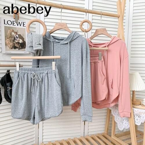 Fashion hooded collar long sleeve Coat Top + high waist lace up leisure wide leg Shorts two piece set 2021 New Spring Autumn