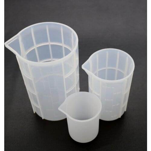 1PC Crystal Epoxy Silicone Measuring Cup DIY Handmade Tool with Scale Non-stick Adjusting Mixing Cups