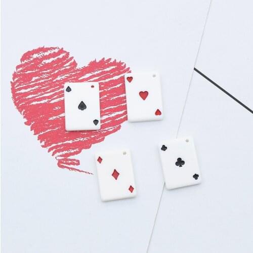 10pcs/pack Resin Poker Charms Pendant Plastic accessory for Jewelry Making 22x16mm
