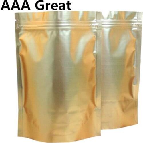 100Pcs/Lot Golden Gold Color Stand Up Aluminum Foil Bag Zip Lock Bag Food Tea Coffee Packaging Bags Pouches Grain Nuts Storage