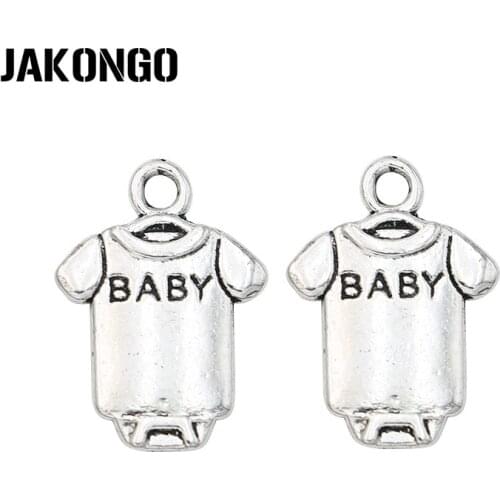 20pcs Tibetan Silver Plated Baby Clothes Charm Pendants for Jewelry Making DIY Handmade Craft 18x12mm