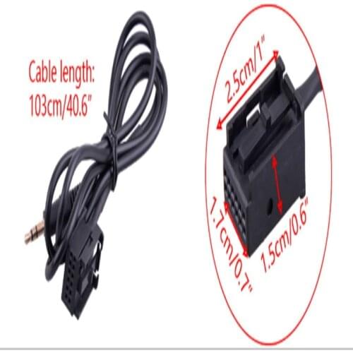 3.5mm 6000 CD External AUX In Cable Input Adapter MP3 Audio Cable Fit forFord Focus MK2 C-MAX S-MAX Mon-deo Fiesta Fusion