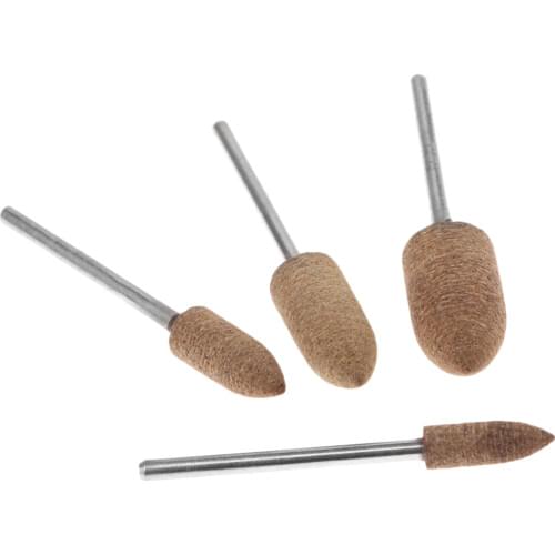 4Pcs 5/6/8/10mm Leather Grinding Head Polishing Buffing Brush Wheel for Rotary Tools Dremel Accessories