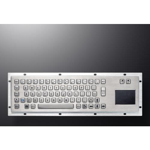67 Keys Waterproof Stainless Steel Panel Mount Kiosk Rugged Keyboards With Touchpad CE ROHS FCC Industrial Metal Keyboard