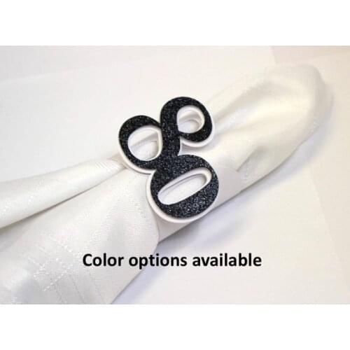 Glitter 80th Napkin Rings, Set of 12/24/48 pcs birthday party decor, 80 years old Paper Napkin Rings Table Decor,napkin holder