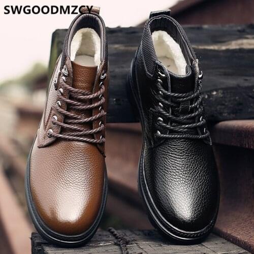 Winter Shoes Men Snow Boots Men Boots Genuine Leather Ankle Boots Men Botas De Cuero Hombre Buty Meskie Erkek Ayakkabi Zapatos