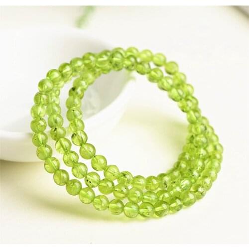 Genuine Natural Peridot Round Beadc Bracelet Women Men 10mm Stretch Green Olivine Gems Stone AAAAA