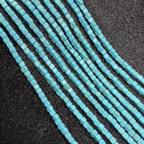4 6 8mm Natural Stone Square Shape Beads High Quality charms small Beads For Jewelry Making DIY Bracelet Necklace Accessories
