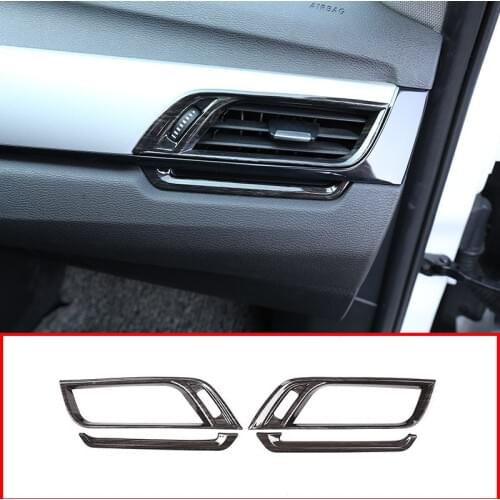 Black Wood Grain Colour For BMW X1 f48 2016-2019 For BMW X2 F47 2018 Car ABS Plastic Side Air-Conditioning Vent Cover Trim 4pcs