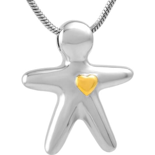 CMJ9720 Figure Shape 316L Stainless Cremation Jewelry for ashes Memorial Urn Necklace Keepsake human/animal ashes holder charm