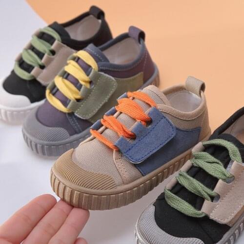 Kids Sneakers Childrens Biscuit Shoes Canvas 2021 New Girls Breathable Casual Wild Boys Sports White Shoe Travel Running Shoes