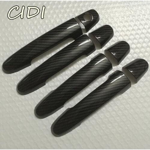 For Toyota Prius C 2011-2017 ABS Carbon Fiber Style Handle Cover Trim Set 4 Droos Car Accessories