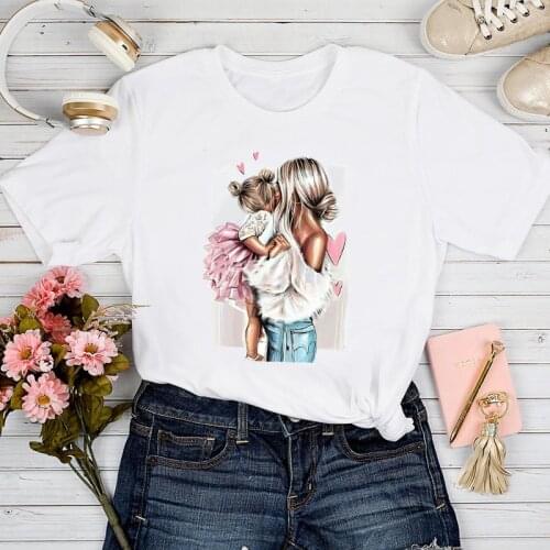 T-shirts Women Printing Girl 2021 Spring Summer Mom Mother Mama Love Tshirt Top Lady Stylish Sexy Print Clothes Tee T-Shirt