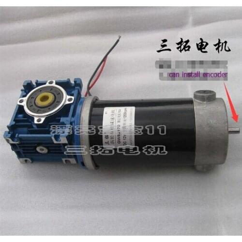GW80170 with shaft can install encoder 24VDC100W mirco Turbine worm shaft decelerate DC Motor motor speed 220r/min