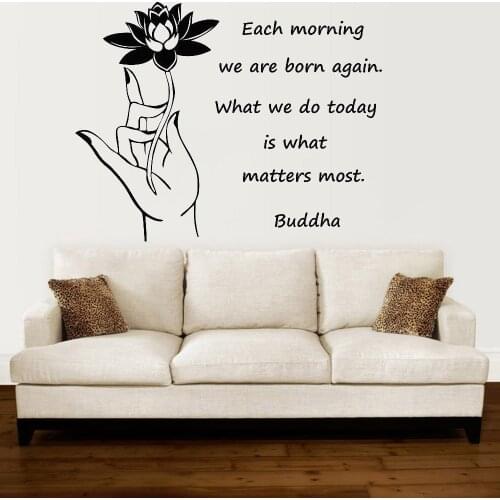 Buddha Quotes Wall Sticker Yoga Studio Decor Art Vinyl Self-adhesive Wall Decal Home Decoration For Bedroom Living Room Y952