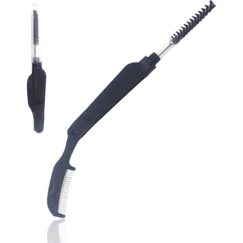 Multifunction Folding Stainless Steel Eyebrow Eyelash Brush Comb Makeup Tool