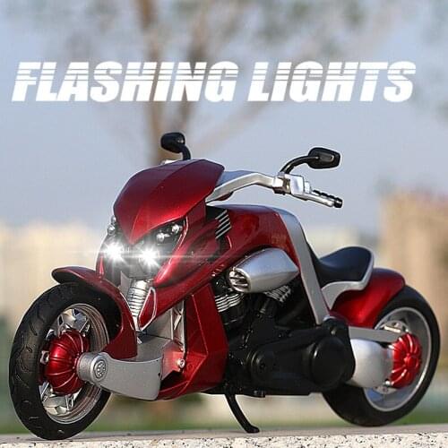 1:12 Yamaha TRAVERTSON V-REX Racing Motorcycles Simulation Alloy Motorcycle Model Sound and Light Collection Toy Car Kid Gift