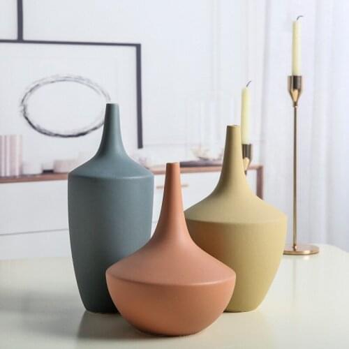 Morandi vase Nordic ins ceramic vase modern simple living room dry flower vase model room crafts