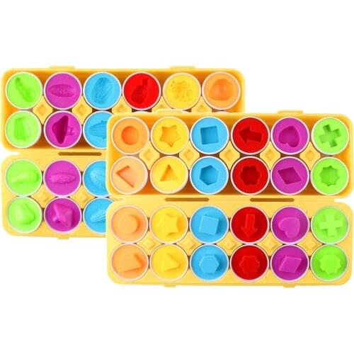 Matching Easter Eggs 12 Packs Learning Toys Color Shape Recognition Skills