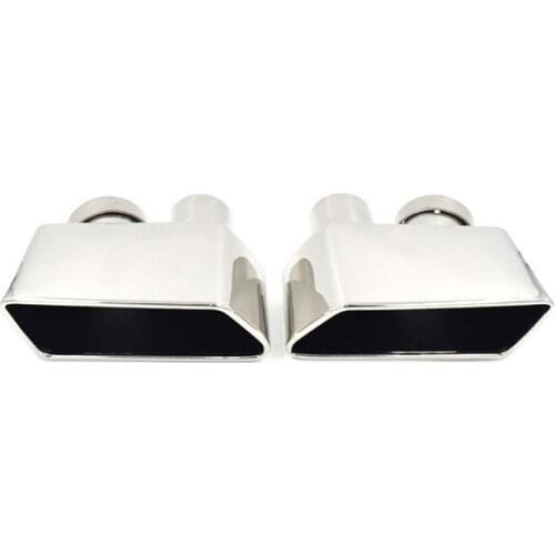 One Pair Stainless Steel Square Exhaust Tailpipe B-MW 5 Series GT F07 GT520 523 530 528 535i Modified GT550 Muffler Tip