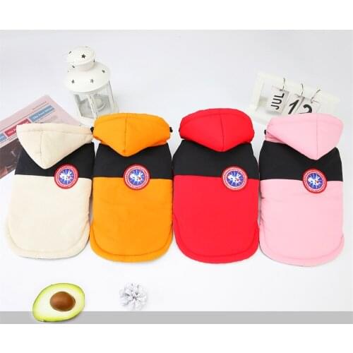 Hooded Pet Autumn Winter Warm Clothes Pet Cotton Padded Coat For Dogs Puppy Jacket Pet Clothing For Chihuahua French Bulldog