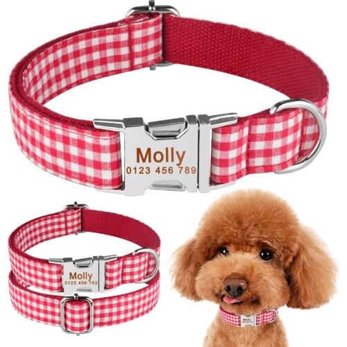 Small Puppy Medium Dog Large Pet Personalized Dog Collar Free Engraved Name Tag